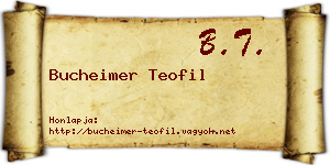 Bucheimer Teofil névjegykártya